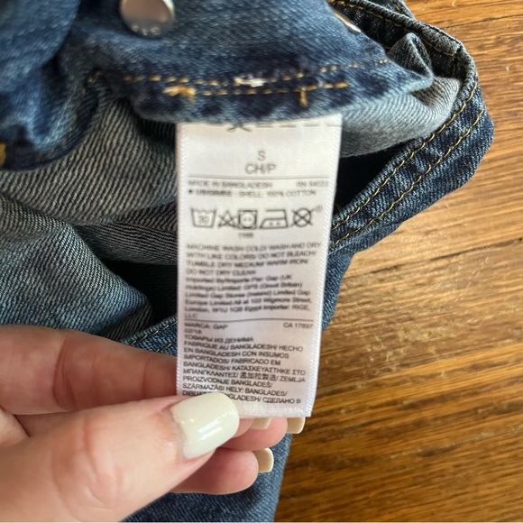 Gap womens shortalls S medium blue distressed grunge - Picture 7 of 8
